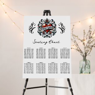 True Love Heart Tattoo Sticker Wedding Seating  Foam Board
