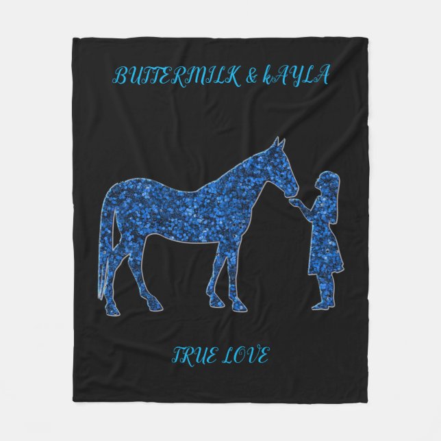 "TRUE LOVE" HORSE BLANKET WITH PERSONALIZED NAME. (Front)