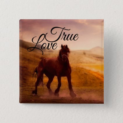 True Love Horse Pinback Button