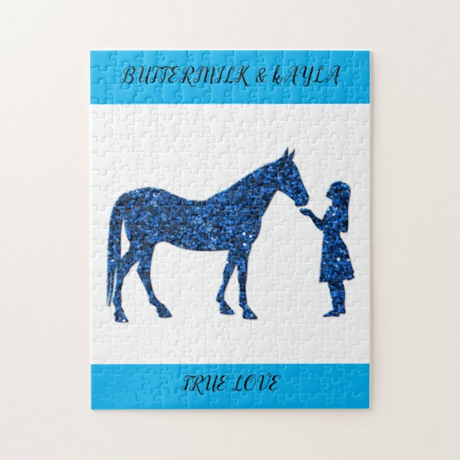 "TRUE LOVE" HORSE PUZZLE WITH PERSONALIZED NAME. (Vertical)