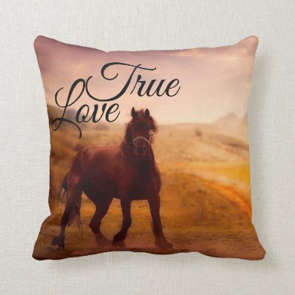 True Love Horse Throw Pillow