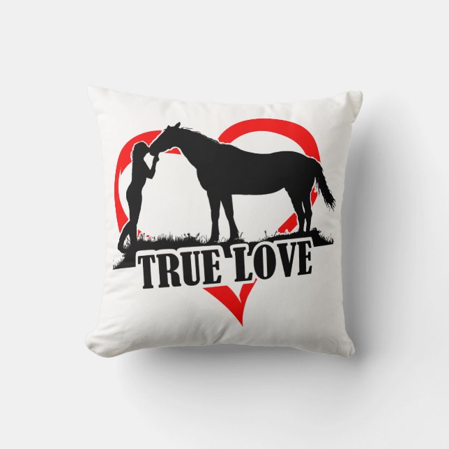 True Love (Horse) Throw Pillow (Front)