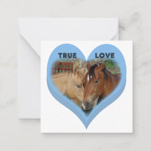 True Love Horses Conversation Hearts Valentine's Note Card