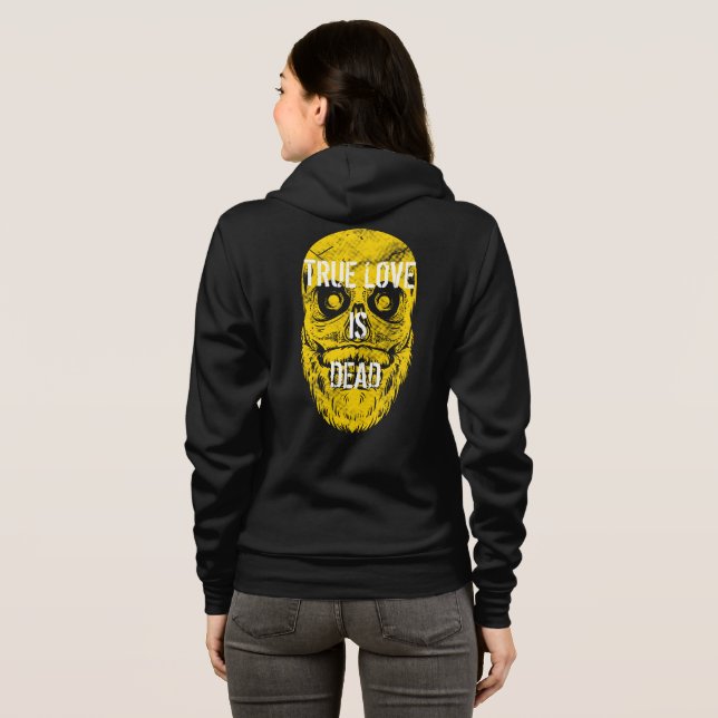 True Love Is Dead, Big Yellow Bearded Skull Hoodie (Back Full)