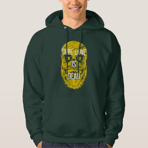 True Love Is Dead Big Yellow Bearded Skull Hoodie