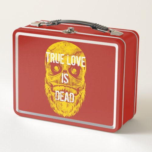 True Love Is Dead Big Yellow Bearded Skull Metal Lunch Box