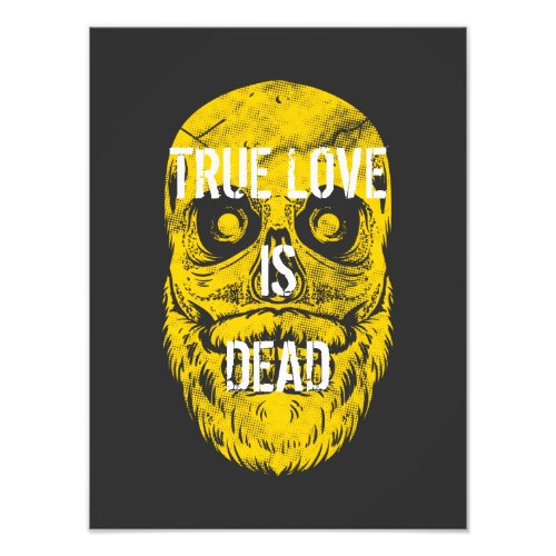 True Love Is Dead Big Yellow Bearded Skull Photo Print