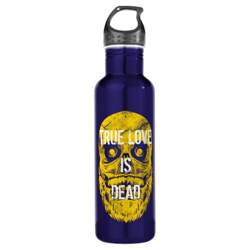 True Love Is Dead Big Yellow Bearded Skull Stainless Steel Water Bottle