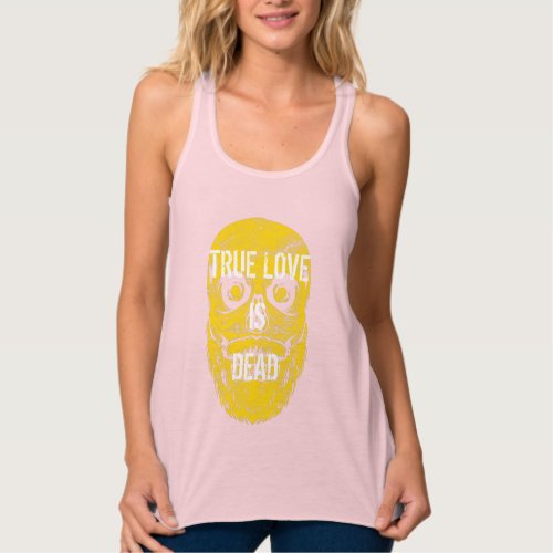 True Love Is Dead Big Yellow Bearded Skull Tank Top