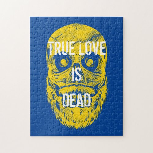 True Love Is Dead  Gigantic Yellow Skull Jigsaw Puzzle