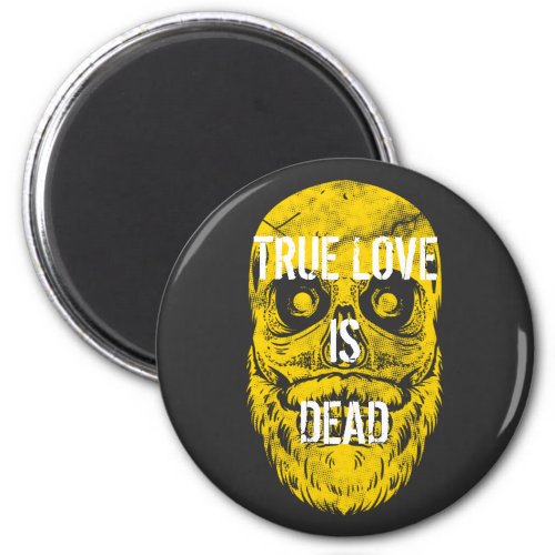 True Love Is Dead  Gigantic Yellow Skull Magnet