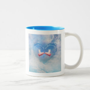 True Love Is Unbelievable-Flying pigs kissing Two-Tone Coffee Mug