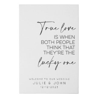 True Love Is When Both People Think Wedding Faux Canvas Print