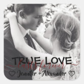 True Love Deep Red Heart Stickers