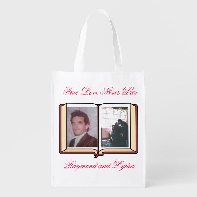 True Love Never Dies Reusable Grocery Bag (Front)