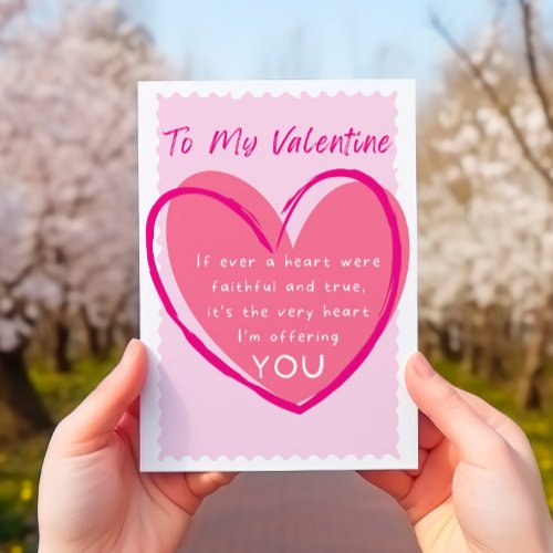 True Love Offering With Heart Valentines Day Card