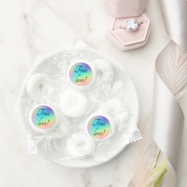 "True Love!" Pastel Rainbow Gradient Life Saver® Mints (Wedding)
