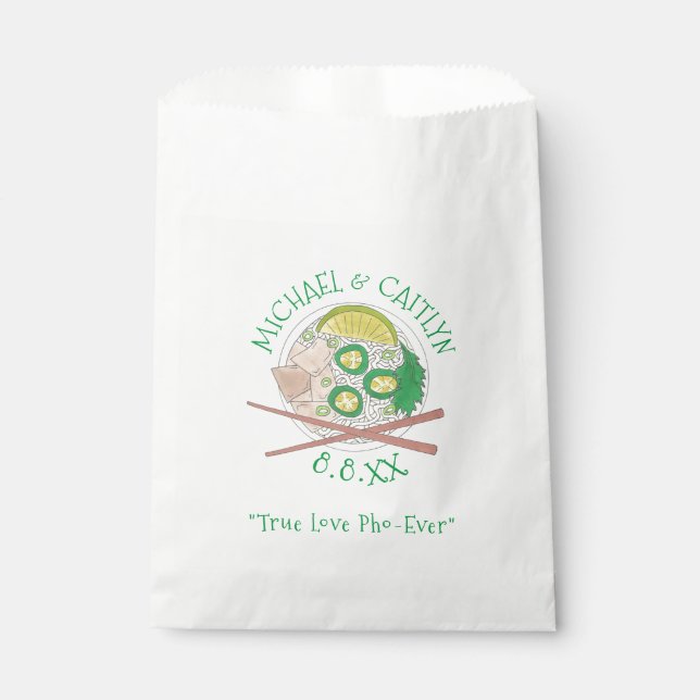 True Love Pho-Ever Vietnamese Soup Wedding Foodie Favor Bag (Front)