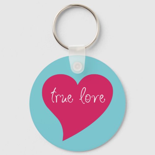 True Love Pink Heart Valentines Day  Keychain