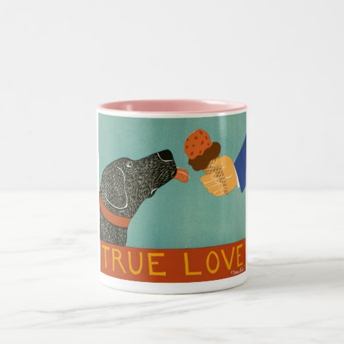 True Love_Pink Mug_Stephen Huneck Two_Tone Coffee Mug