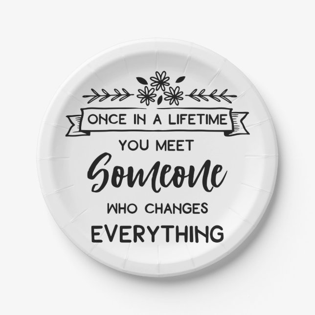 True Love Quote Wedding, Bridal Shower, Engagement Paper Plates (Front)