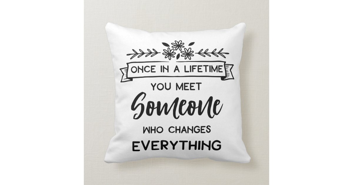 True Love Quote Wedding Engagement Bride Black Throw Pillow