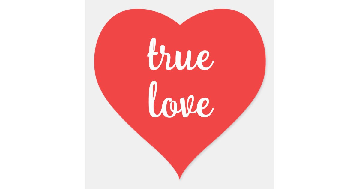 True Love Red Heart Stickers