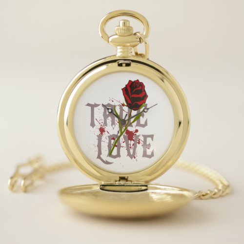 True Love  Red Rose Pocket Watch