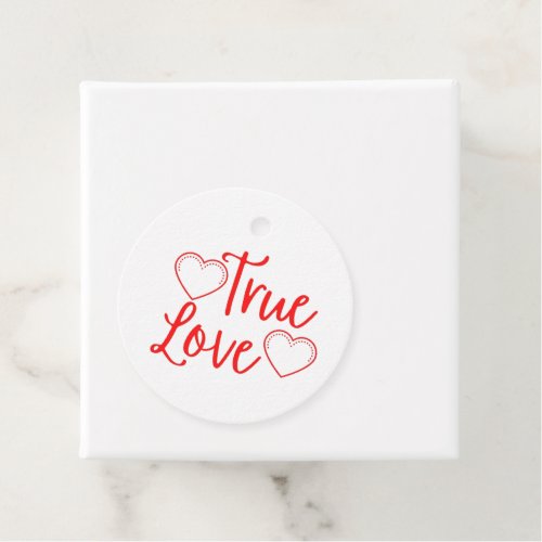 True Love Red Valentines Favor Tags