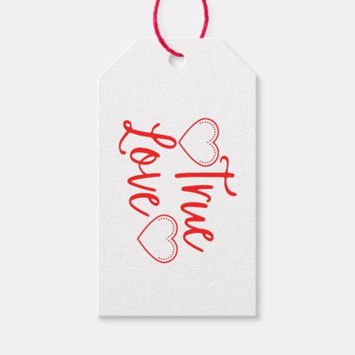 True Love Red Valentines Gift Tags