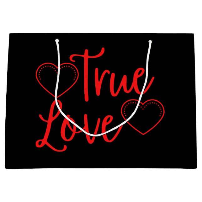 True Love Red Valentine's Large Gift Bag (Front)