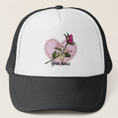 True Love Rings Rose custom name Hat