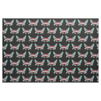 True Love Rockabilly Winged Heart Fabric