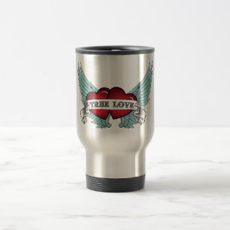 True Love Rockabilly Winged Heart Travel Mug