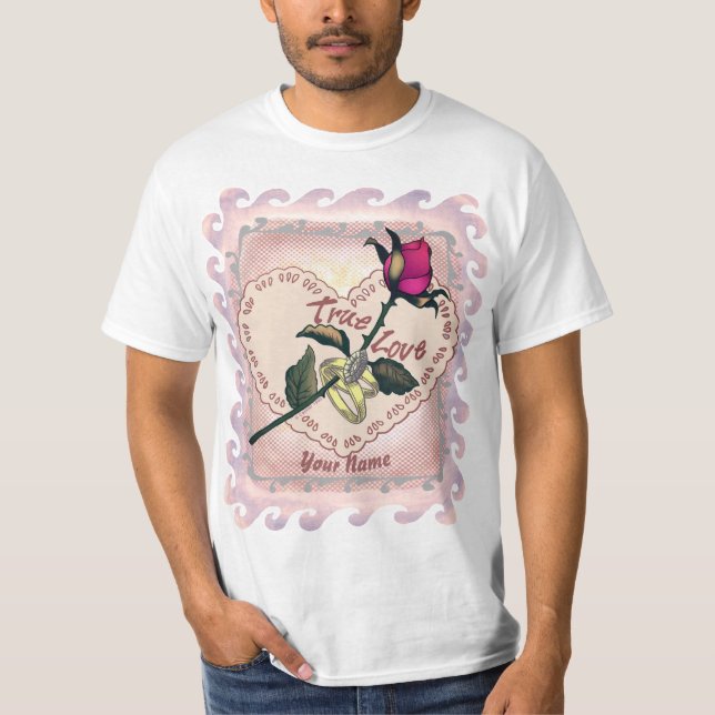True Love Rose Heart  custom t-shirts (Front)