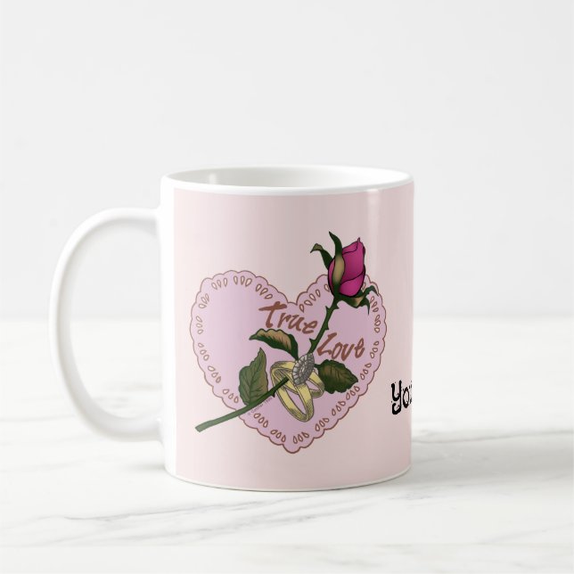 True Love  Rose wedding mug (Left)