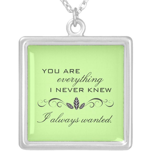 True Love Sterling Silver Necklace {kiwi} (Front)