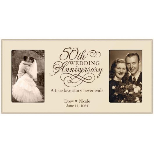 True Love Story Ivory Double Picture Frame (Front)