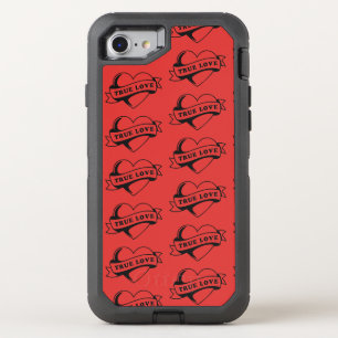 True Love Tattoo Heart   Classic Romance Design OtterBox Defender iPhone SE/8/7 Case