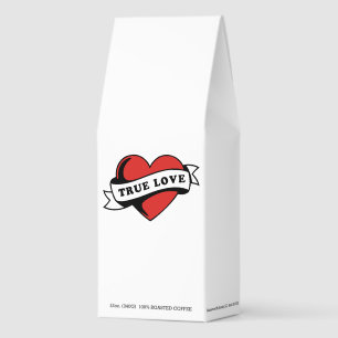 True Love Tattoo Heart Classic Romance Design Roasted Coffee
