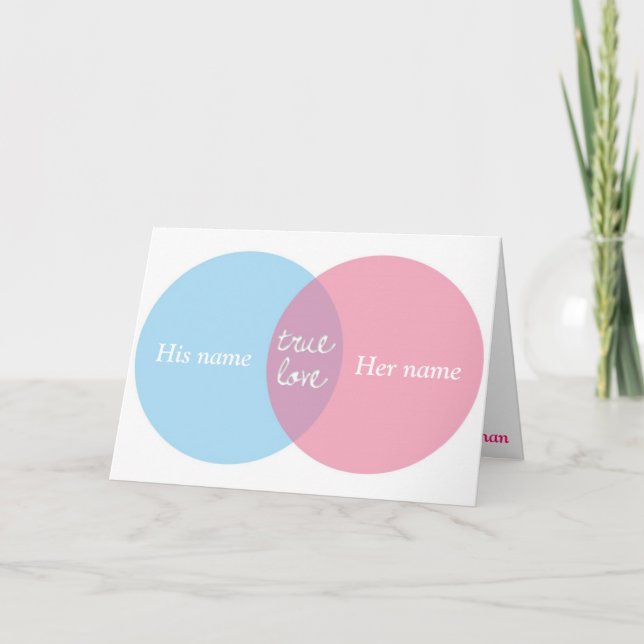 True Love Venn Diagram Holiday Card (Front)