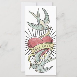 True Love Vintage Tattoo Birds with Heart