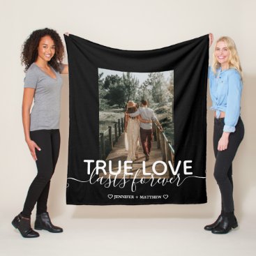 True Love Wedding Couple Photo Fleece Blanket