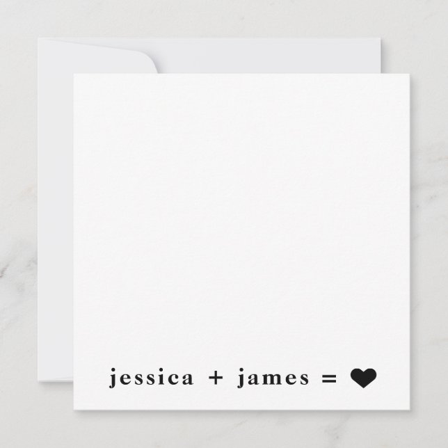 True Love Wedding or Engagement Note Card (Front)