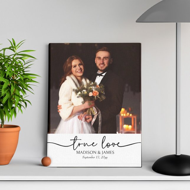 True Love Wedding Photo Canvas Print (True Love wedding photo canvas by Darling & May)