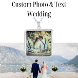 True Love Wedding Photo   Text necklace<br><div class="desc">Insert your favorite Wedding photo of the two of you. Add your names easily with the Edit tab.</div>