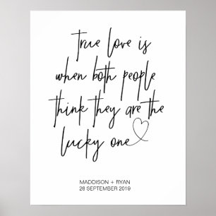 True Love Wedding Welcome Sign