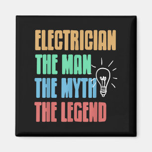 True Master Power Icon Humor Legend Electrician  Magnet