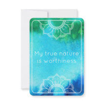 True Nature Law of Attraction Blue Watercolor Card