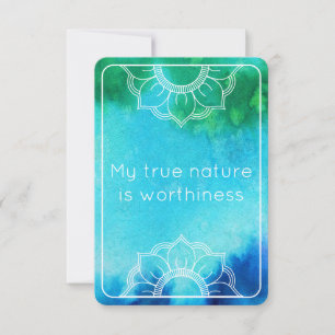 True Nature Law of Attraction Blue Watercolor Card